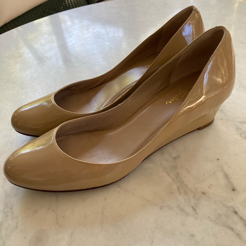 Cole Haan Beige Patent Leather Wedges